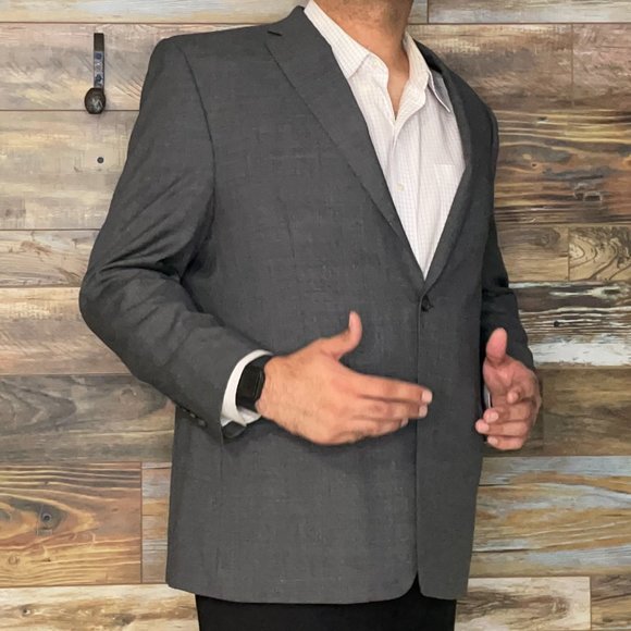 Ralph Lauren 100% Wool Gray Geometric Blazer Sport Jacket Size 48R - Picture 2 of 11